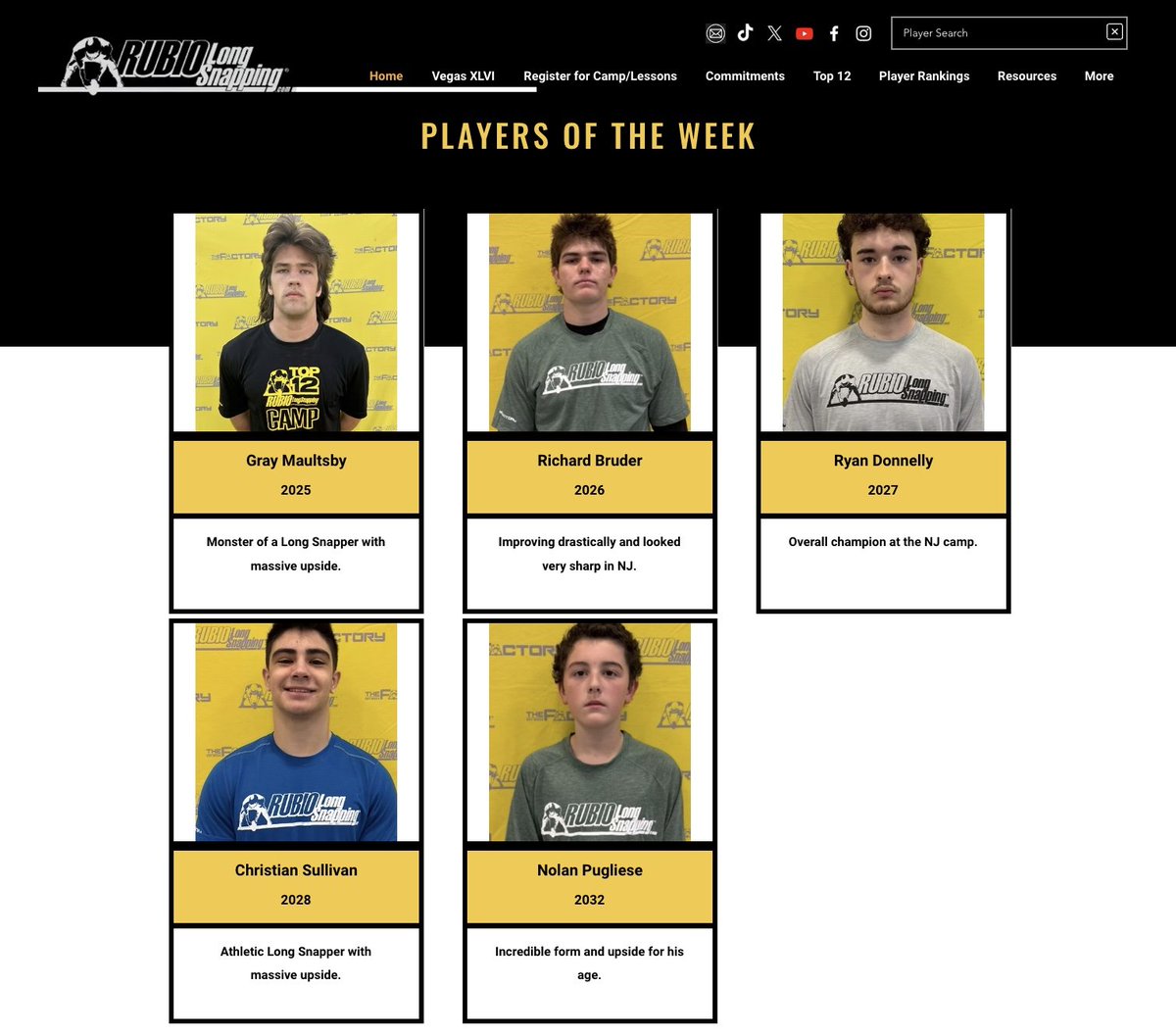 Reminder: RubioLongSnapping.com is updated weekly with new Players of the Week!

The site is always evolving and not stagnant so keep checking 

#RubioFamily | #ToeTheLine