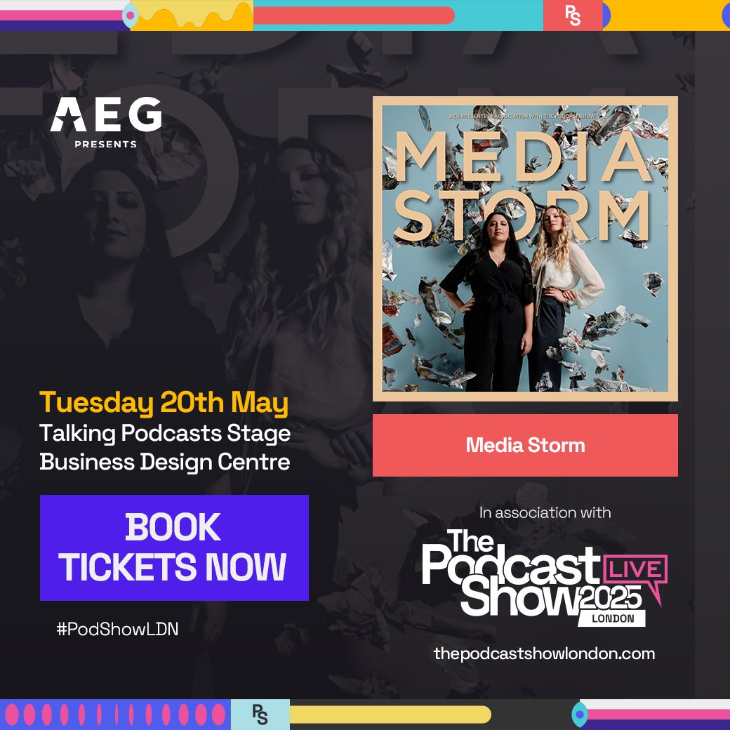 The Podcast Show (@podcastshowldn) on Twitter photo ⭐️ Media Storm
💬 <a href="/MediaStormPod/">Media Storm Podcast</a> <a href="/helenawadia/">Helena Wadia</a> <a href="/MathildaMall/">Mathilda Mallinson</a>
🎫aegpresents.co.uk/event/media-st…
#PodShowLDN | 20 May ⭐️ Media Storm
💬 <a href="/MediaStormPod/">Media Storm Podcast</a> <a href="/helenawadia/">Helena Wadia</a> <a href="/MathildaMall/">Mathilda Mallinson</a>
🎫aegpresents.co.uk/event/media-st…
#PodShowLDN | 20 May