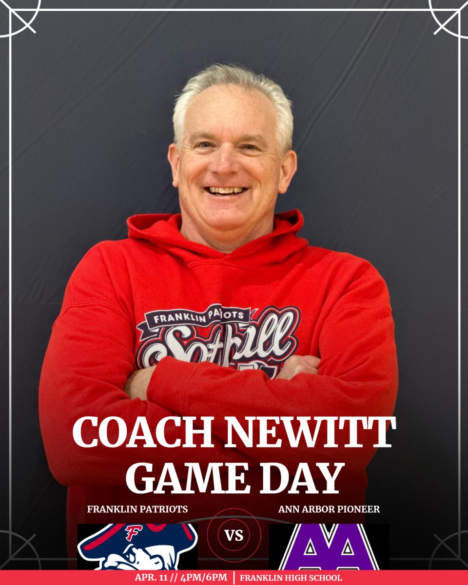 FHSPatriotsSB's tweet photo. Our Patriots are home today for a double header against Ann Arbor Pioneer! Today's games are dedicated to Coach Newitt. Come out & support our team & our Coach! First pitch is at 4pm #NewittStrong #PNew @fhspatriots @FranklinMADE_AD @TheColonyFHS @EaglesNestEMS @folsombrandonj https://t.co/3ppbQAGeaT