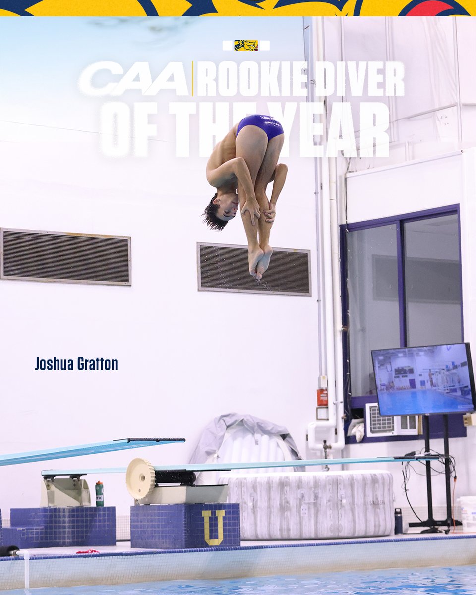 Congratulations to Josh Gratton for being named the CAA Men's Rookie Diver of the Year 👏🌟

#FearTheDragon 🐉

📄bit.ly/3XVT3Uv