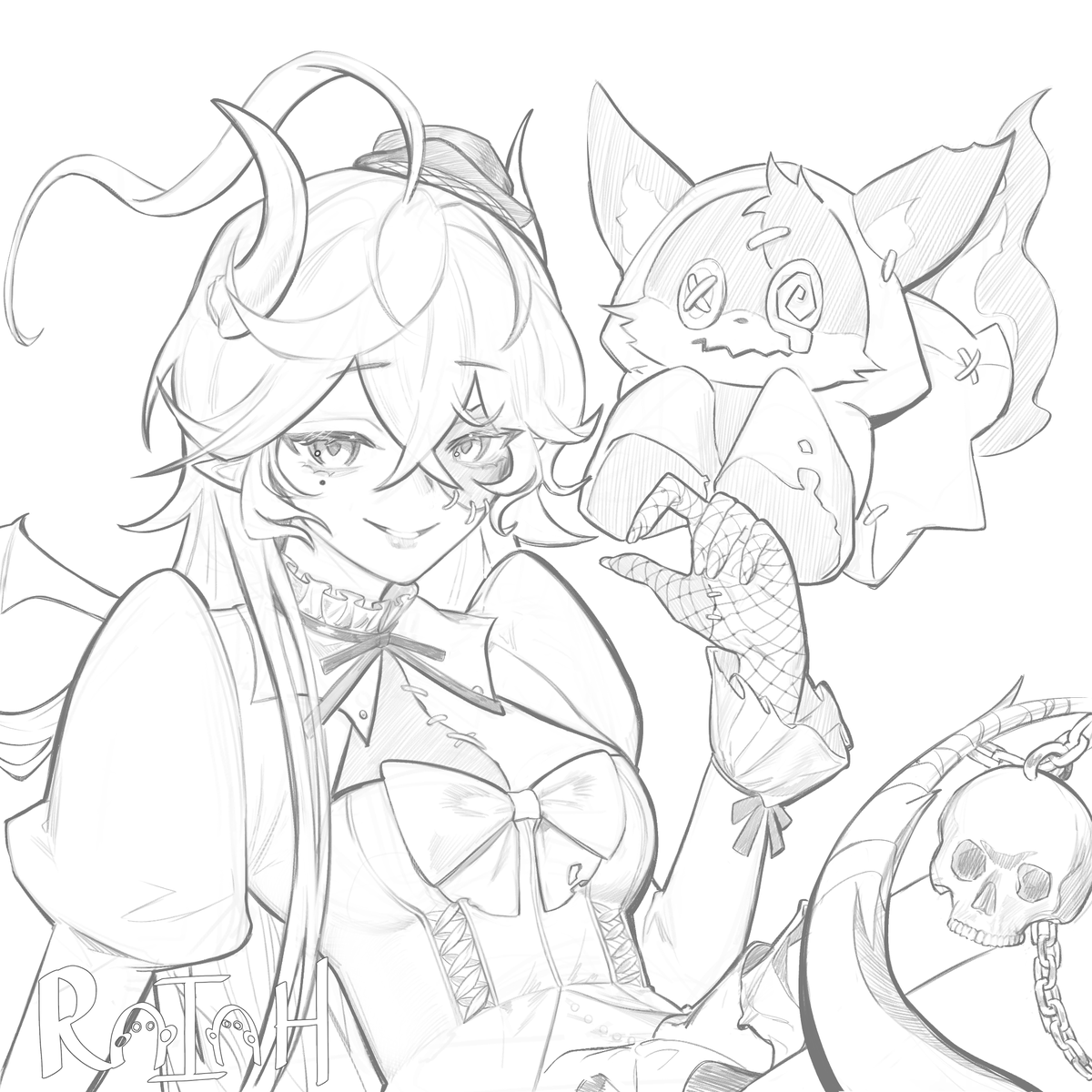 Another Sketch done ♡♡♡♡
OC by @aniyavt 
Drawing this was fun 🥰🥰🥰