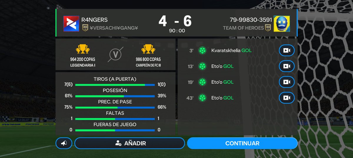 R4NGERS_20's tweet photo. Sabía que había hackers en rank, pero hackear en el evento nuevo solo por 30 miserables puntos? @EASFCMOBILE menos eventos de mrd y más baneos a hackers...
#STOPHACKERSFCMOBILE
@FrankH2H @tutiofifa @legas1710 @ElGiio98 @nitrofm7 @HDWolvie https://t.co/sSrTjyWYOM