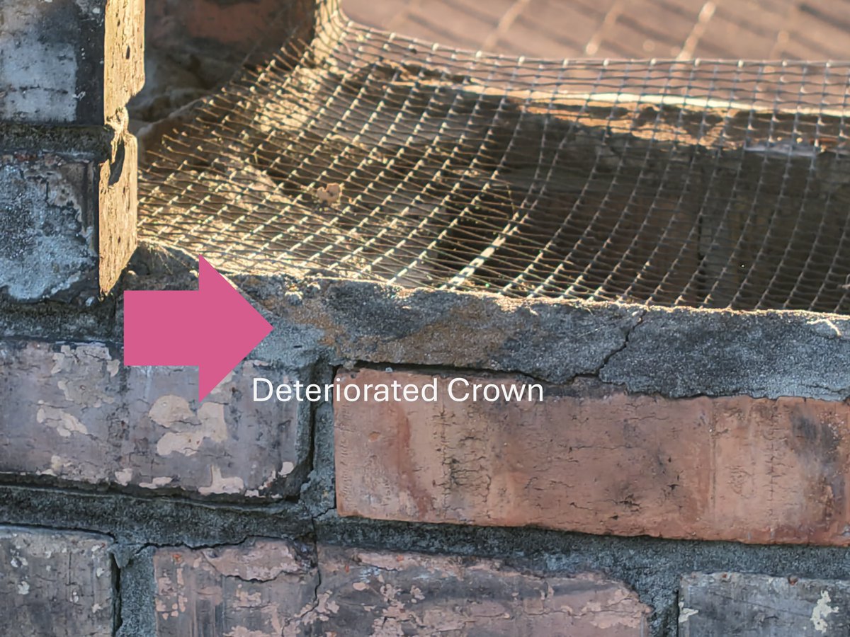 Got some good images of this chimney with my drone and noticed the crown needs to be reworked. When is the last time you inspected your chimney?