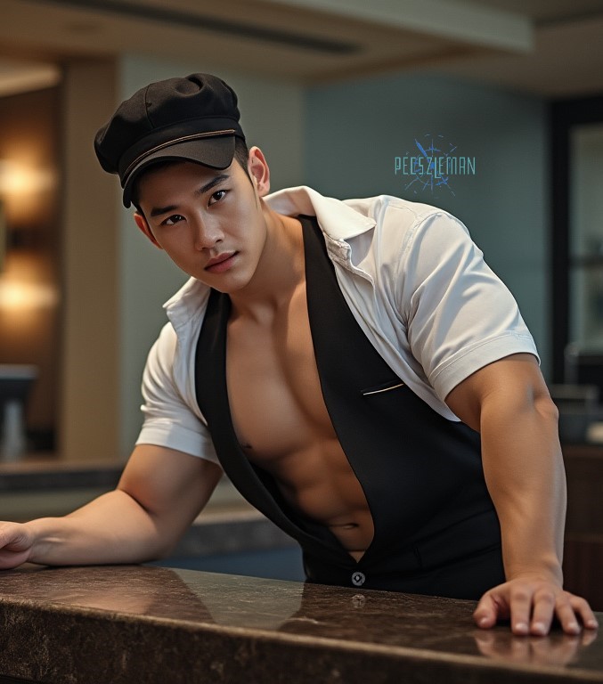 pecszleman's tweet photo. #muscle #man #gay #bl #bara #nsfw #AI男子 #hotel #bellboy https://t.co/qXSg6hcUTg