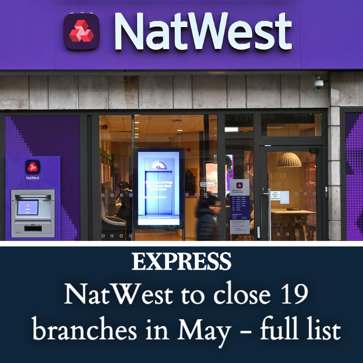 Daily_Express's tweet image. Another blow to the high street as customers move online 😞

express.co.uk/news/uk/204018… #DailyExpress #NatWest