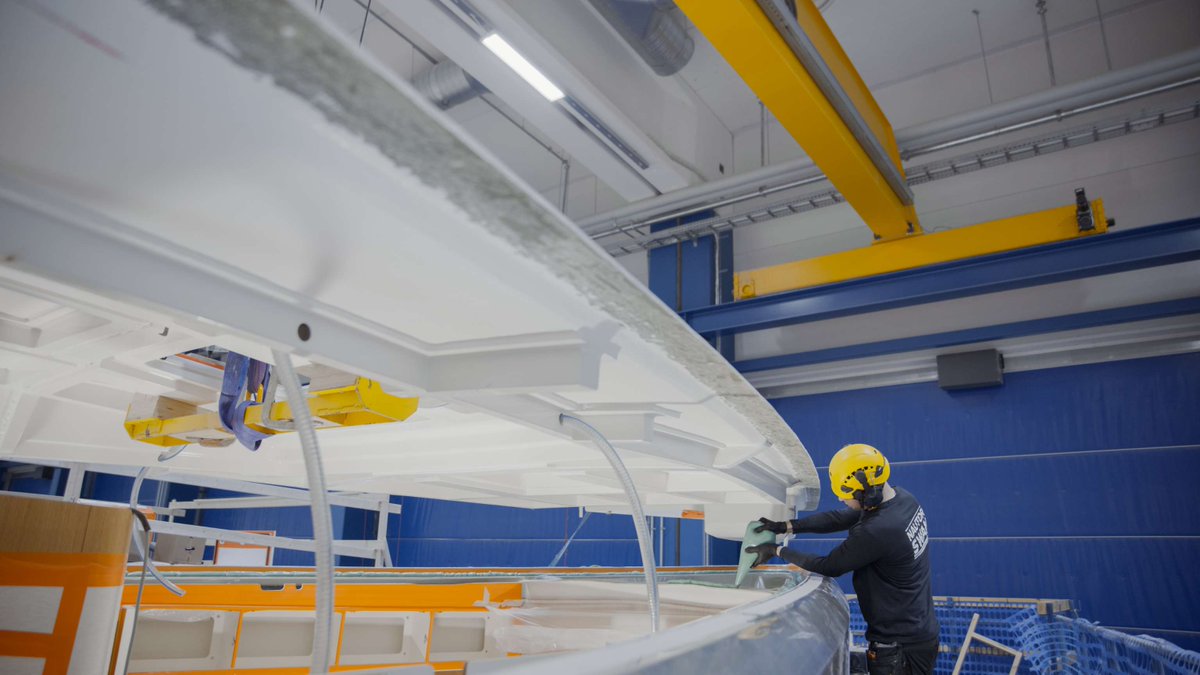 Nautorswan's tweet photo. Progress continues on the new Swan 51 at the Nautor Swan yard in Finland, where the deck has now been fitted.

A big milestone in the build process, thanks to the dedicated team bringing this beautiful yacht to life.

The sea awaits...

#NautorSwan #Swan51 #Construction https://t.co/CZCXjt7NAZ