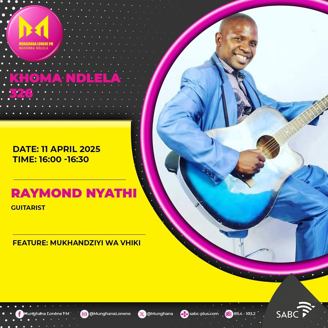 KhomaNdlela326's tweet photo. Khomandlela326 
⏲️15:00 - 18:00
📻89.4-103.4 MHz
📺Dstv Ch 810
SABC➕https://t.co/pBlUzZDrFZ
☎️ 0860002543
📱 0657443911
💻Stream |https://t.co/Rx4mLcdsLg
#DriveYaMshesho #60MatimbaYaXiyanimoya https://t.co/GAo9tqM2xu