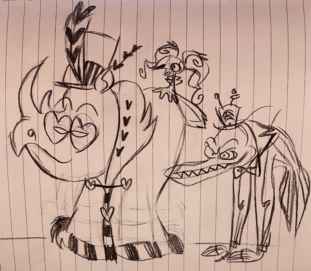 No one will get this but i’m posting it anyway!

#HazbinHotel #HazbinHotelFanart #HazbinHotelVees #HazbinHotelValentino #HazbinHotelVelvette #HazbinHotelVox