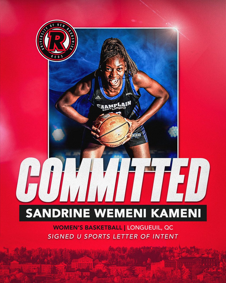 UNB REDS (@unbathletics) on Twitter photo Bringing hustle to the hardwood at the CURRIE CENTER.
<a href="/RedsWBB/">UNB Women's Basketball</a> adds power forward Sandrine Wemeni Kameni from Champlain College Saint-Lambert and Team Quebec to the 2025 recruiting class.
Welcome to REDS Nation, Sandrine! 🔴🏀
📰 bit.ly/42GxZnF
#goredsgo Bringing hustle to the hardwood at the CURRIE CENTER.
<a href="/RedsWBB/">UNB Women's Basketball</a> adds power forward Sandrine Wemeni Kameni from Champlain College Saint-Lambert and Team Quebec to the 2025 recruiting class.
Welcome to REDS Nation, Sandrine! 🔴🏀
📰 bit.ly/42GxZnF
#goredsgo