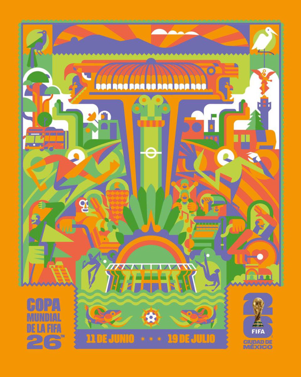 FIFA acaba de presentar el poster oficial de la CDMX como sede del Mundial del 2026 y es hermoso! 😍😍😍 <a href="/MexicoCity26/">FIFA World Cup 26™️ Mexico City</a>