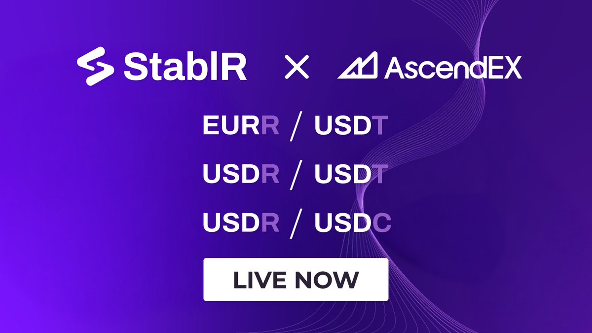 StablRUSD's tweet image. 🚀 $USDR and #EURR are LIVE NOW on @AscendEX_!
💶 EURR/USDT → tinyurl.com/AscendEx-EURR
💵 USDR/USDT → tinyurl.com/AscendExUSDR-T
💸 USDR/USDC → tinyurl.com/AscendExUSDR-C
✅ Secure. Compliant. Transparent: Proof-of-Reserves. 🔎 Learn More: StablR.com | @StablREuro
