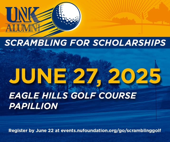 Let’s Golf!
⛳️Get yourself registered for our annual alumni golf tournament!
Scrambling for Scholarships
June 27, 2025
Eagle Hills Golf Course, Papillion
➡️Get registered to take advantage of early bird pricing! events.nufoundation.org/go/scramblingg…