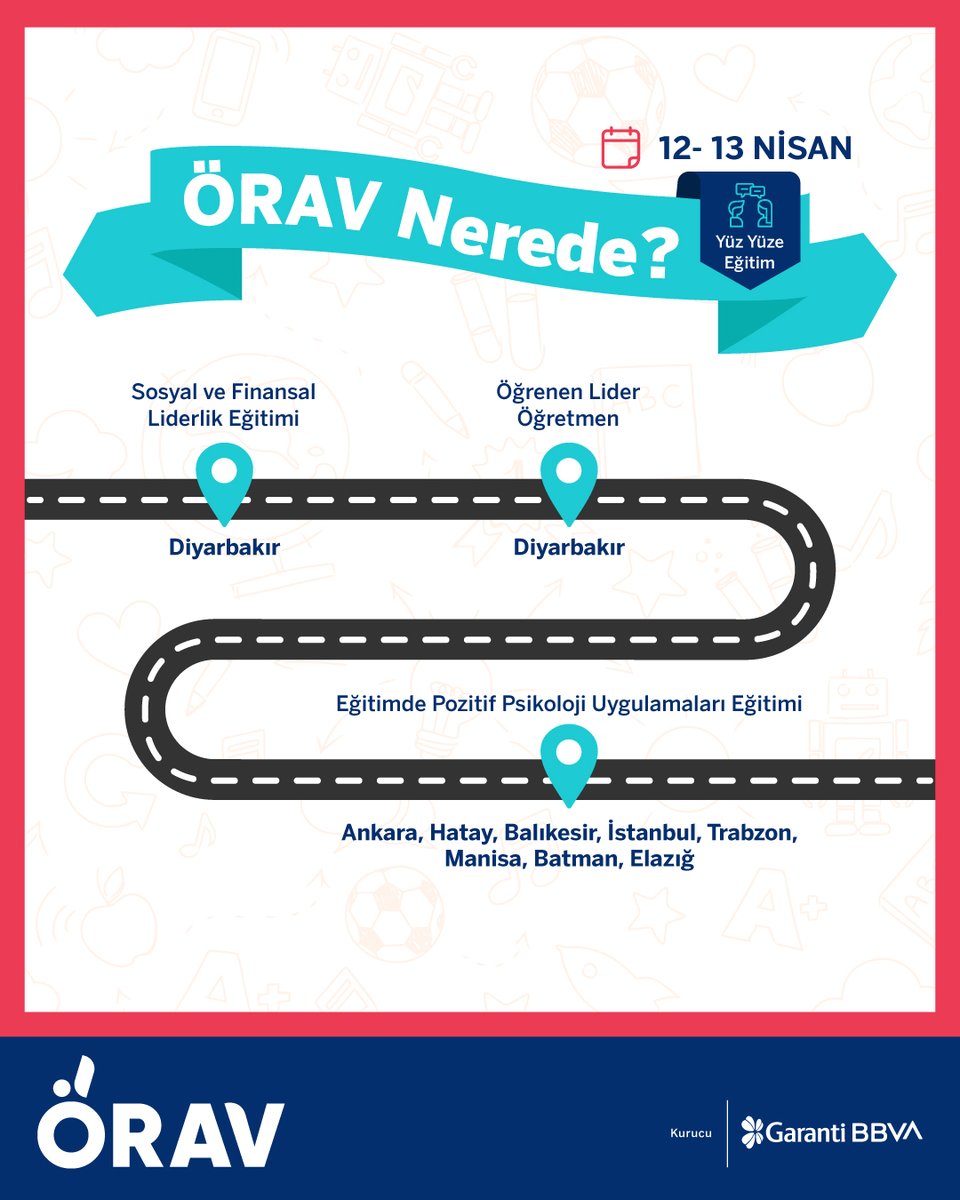 Siz istediniz, biz geliyoruz! 🧳✨

12 - 13 Nisan'da yüz yüze eğitimlerimizle yanınızdayız! Eğitimcilerimiz sizlerle buluşma heyecanıyla yollarda!💙

‘Kişisel ve mesleki gelişimime yatırım yapmak istiyorum!’ diyorsanız, başvurmak için tam zamanı!

📌Eğitimlere katılmak için hemen