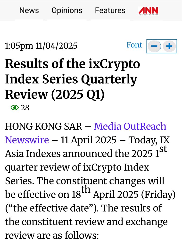 markchadwickx's tweet photo. 🚨 Breaking: 

ixAsia Indexes lists $HBAR in ixCrypto Index, the first Hong Kong benchmark crypto index “IXCI” effective April 18th, 2025.

👉 Being listed in the IX Asia ixCrypto Index, signifies that Hedera has achieved significant market relevance and trading volume.

The listing enhances visibility and credibility among institutional and retail investors tracking major digital asset benchmarks.

This is a big deal! 👀