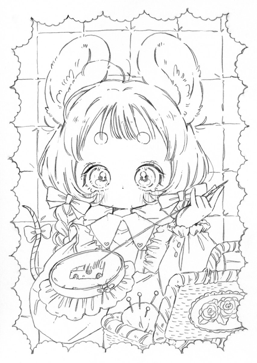 #皆さん線画と塗った後を見せてください 