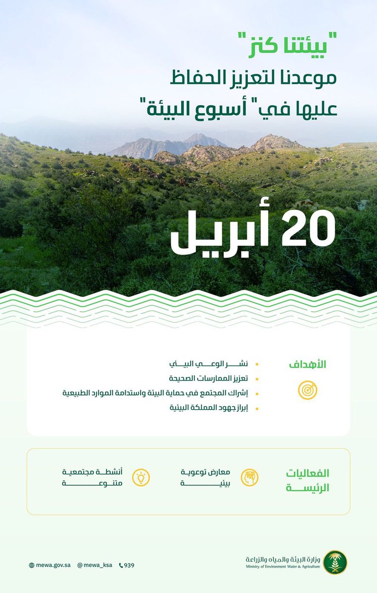 تعرف على أهداف وفعاليات #أسبوع_البيئة

#الجوف_واحة_خضراء 
#لجنة_أصدقاء_البيئة_بالجوف