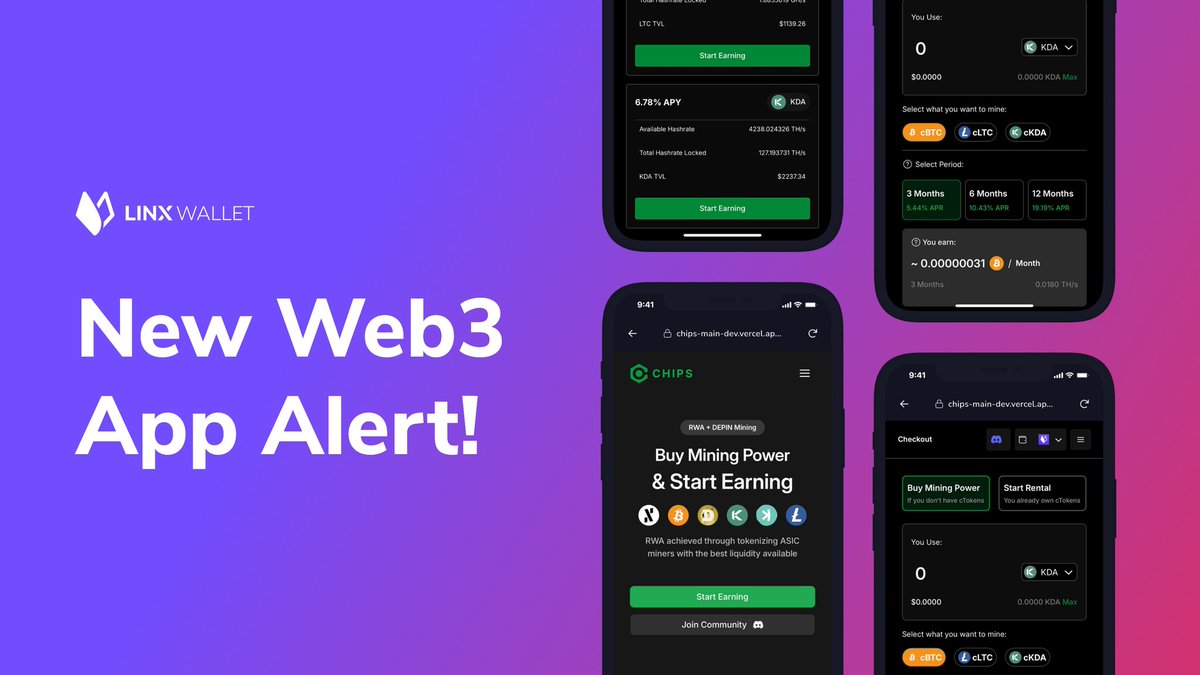 Ready to buy and manage your mining power from within the wallet? <a href="/Chips_Finance/">Chips</a> is now added to our DApp section <a href="/LinxWallet/">Linx</a> for a smooth user experience on <a href="/kadena_io/">Kadena</a>.