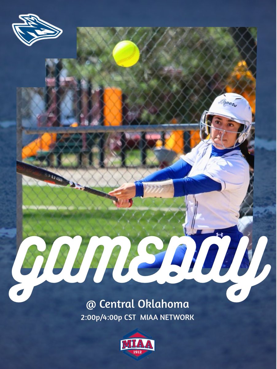 UNKSoftball's tweet photo. Loper Nation, tune in for a big MIAA Match Up!!
π Gerry Pinkston Stadium
π Central Oklahoma
β° 2:00/4:00p CST
πΊ The MIAA Network
#LopesUpHopesUp #WorkHard @UNK_Athletics https://t.co/oduOrB1fT9