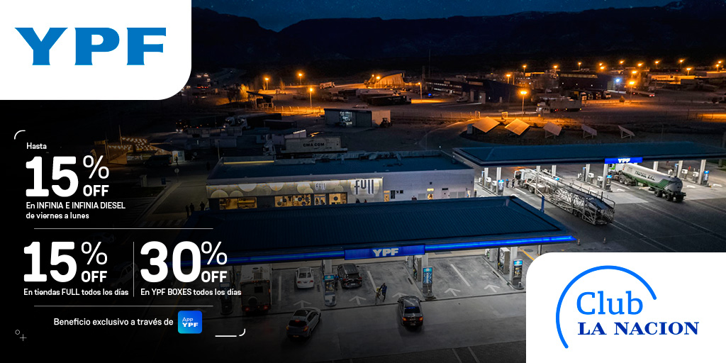 clubln's tweet photo. ¡Pasá por @YPFoficial con tu credencial Club!
➡️ https://t.co/6BrNyMTaR3
⛽ Hasta 15% Off en INIFINIA e INFINIA DIESEL, de viernes a lunes.
🏪 15% Off en Tiendas Full, todos los días.
🚘 30% Off en BOXES, todos los días.
¡Ya sabés! Toda la info haciendo click.

#ypf #ypffull #tiendasfull #ypfboxes #beneficiosclubln #clubln #clublanacion #lanacion