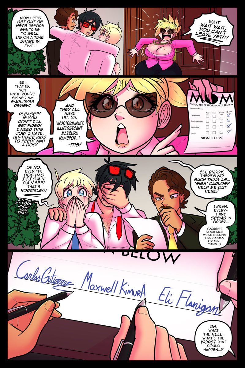 M.O.M. The Multi-Level Mom-keting Scheme vol 1 Preview pg 5:

It's I.I.I.C.M.U.P.A.N.F Awareness Month. This horrible disease has ruined so many life. Won't you donate today?

Special Thanks to my Test Readers and to all of YOU for your support!