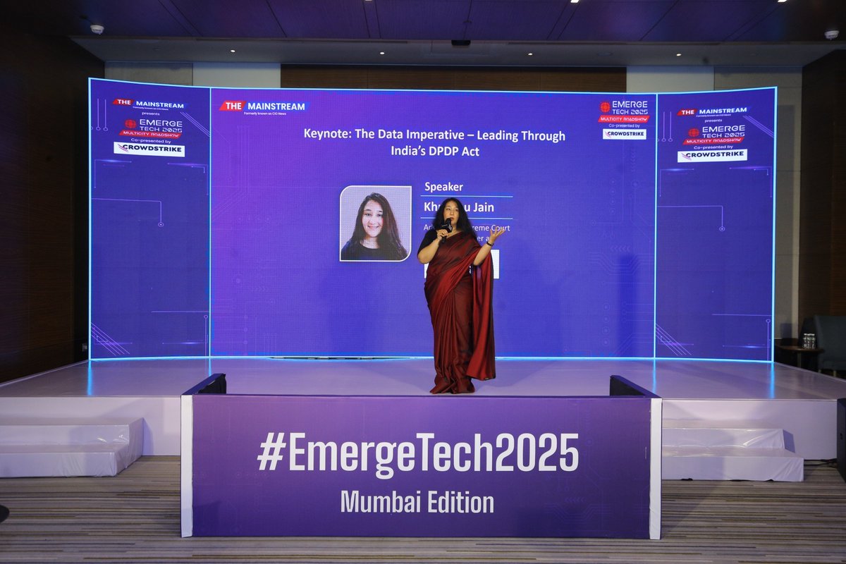 From a rising star to a global leader, India’s tech transformation is unstoppable!

This keynote speaker Khushbu Jain, Advocate, Supreme Court of India &amp; Partner at Ark Legal unpacks The Data Imperative – Leading Through India’s DPDP Act.

#TheMainstream #TechLeader #EmergeTech25