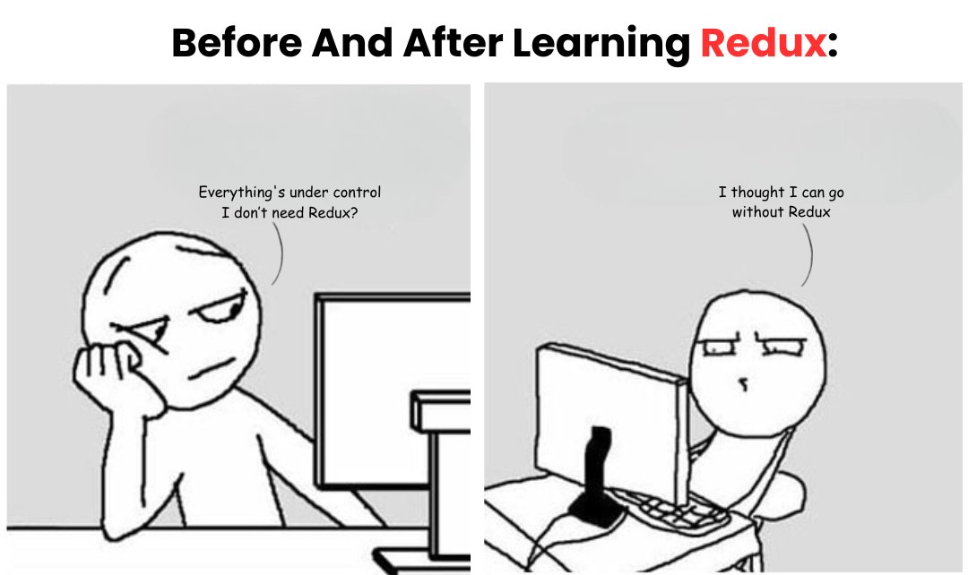 rahulgwebdev's tweet photo. Redux might feel overkill at first ; but becomes a lifesaver when your app grows and chaos starts to take over!

#ReactJS #Redux #DevHumor #ProgrammingMeme #Frontend #StateManagement #meme https://t.co/XfCL3kV0RD
