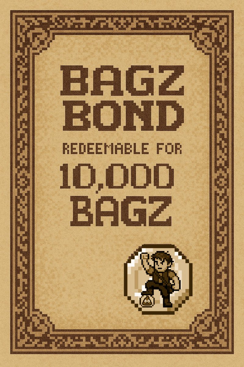 BagzToken's tweet photo. You can buy a BAGZ BOND NFT right now for 500-5000 BAGZ (depending on how early you are in the curve) that you can redeem later for 10000 bagz at our in game bank! This is to incentivize earlier participants! Only 25 available!

https://t.co/ThcG9e51lk 

#nft #web3 #airdrop #base https://t.co/opeucZlCEy