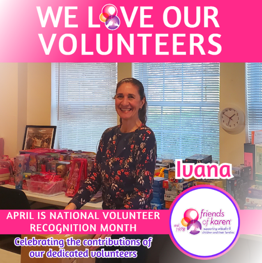April is #NationalVolunteerMonth.
Join us in honoring and celebrating volunteers who put others before themselves by sharing their time and talent with @friendsofkaren.
Ivana demonstrates her dedication to Friends of Karen through her work with our Birthday Program.   TY, Ivana!
