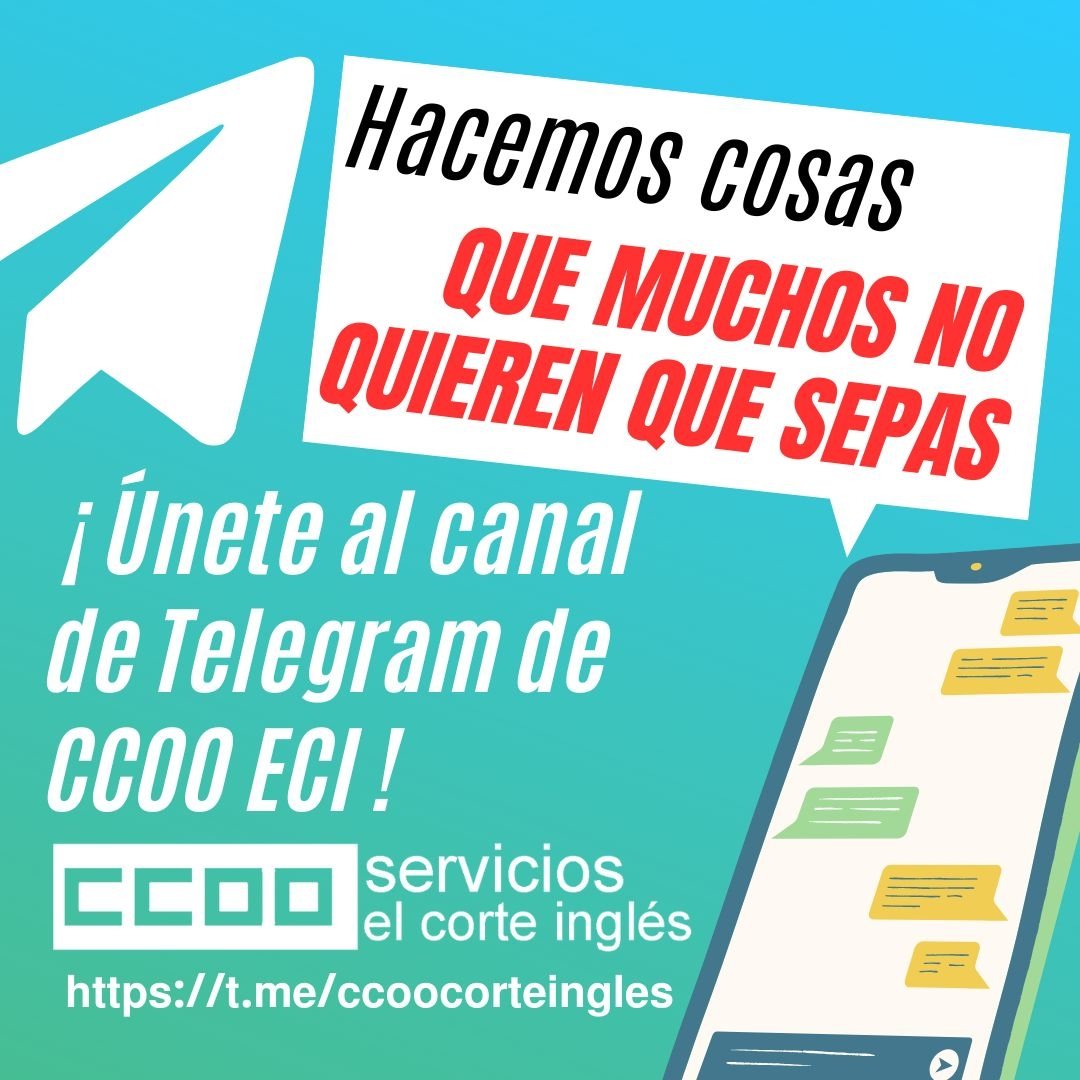 CcooCorteIngles's tweet photo. 🗣️ 𝘿𝙊𝙉𝘿𝙀 𝙊𝙏𝙍@𝙎 𝘾𝘼𝙇𝙇𝘼𝙉, 𝘾𝘾𝙊𝙊 𝙃𝘼𝘽𝙇𝘼

😎 𝐒ú𝐦𝐚𝐭𝐞 𝐚𝐥 𝐜𝐚𝐧𝐚𝐥 𝐝𝐞 𝙏𝙚𝙡𝙚𝙜𝙧𝙖𝙢  𝐂𝐂𝐎𝐎 𝐄𝐂𝐈 𝐲 𝐞𝐧𝐭é𝐫𝐚𝐭𝐞 𝐝𝐞 𝐭𝐨𝐝𝐨.

👇👇👇👇 PINCHA EN EL ENLACE DE ABAJO
https://t.co/U6T9ToCSwx https://t.co/e6Y8SoXJFW