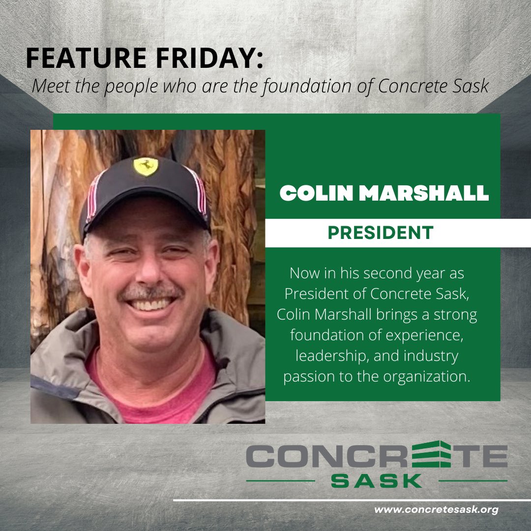 Feature Friday | Concrete Sask BOD✨

Meet Colin Marshall — President of Concrete Sask
Area Manager, <a href="/BURNCOROCK/">BURNCO Rock Products</a> 

Now in his second year as President of Concrete Sask, Colin brings decades of experience and a strong commitment to the #concrete industry. 
linkedin.com/posts/concrete…