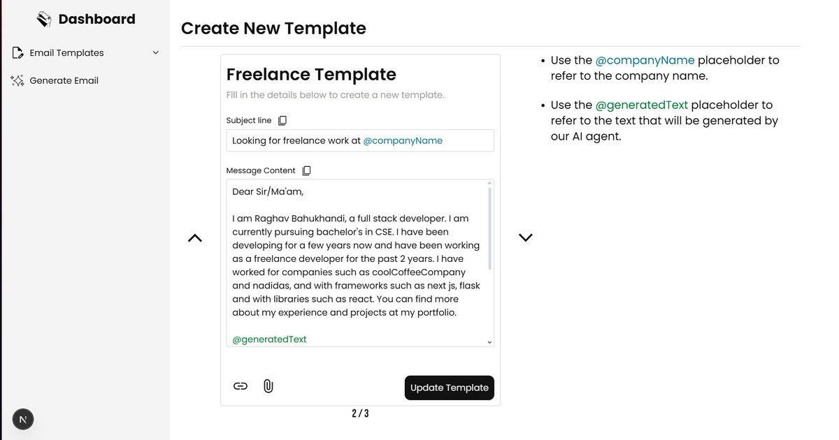 PandaBean6's tweet photo. Internship season is right around the corner. About a month ago I started cold emailing founders and CEOs for internship opportunities but found myself getting slowed down because personalizing each mail for the company took time.

So, Ive been building ColdDino to solve this. https://t.co/KQW5u4MfOs