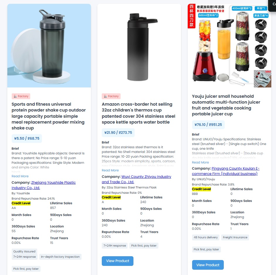One of my systems searches for Chinese factories by IMAGE/KEYWORD, and the output is then processed using multiple fine-tuned AI models on my machines. Gives 1000s of products and factories - specific to the search you made.

I was in China last month, and found that prices in