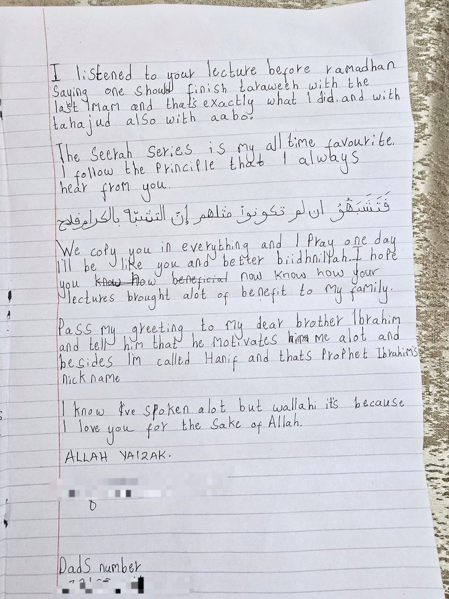 AMAUofficial's tweet photo. An emotional and inspiring letter written by one of the young students at the AMAU Dawrah in Kenya. May Allah raise him to be a scholar of Islam. https://t.co/F5OTbkJwpq
