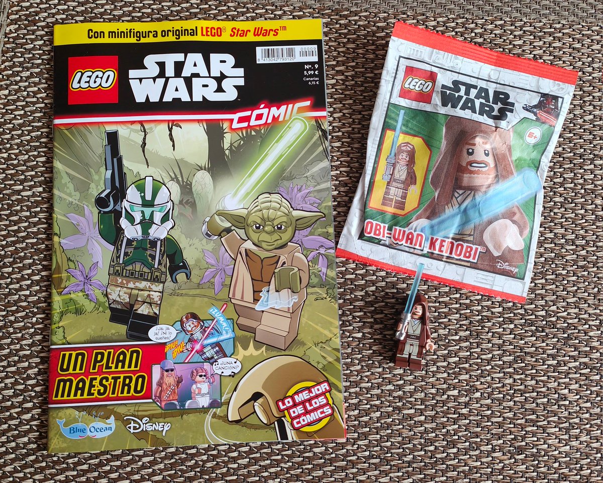 dengar69's tweet image. Nueva revista Lego Star Wars Comic número 9. Minifigura de Obiwan, comics completos, posters e incluso una pagina para pintar personajes @LEGO_Group @starwars @BlueOceanSpain @StarWarsSpain @DisneySpain @DisneyPlusES #legostarwars #lego #legocomic #obiwan #minifig #starwars