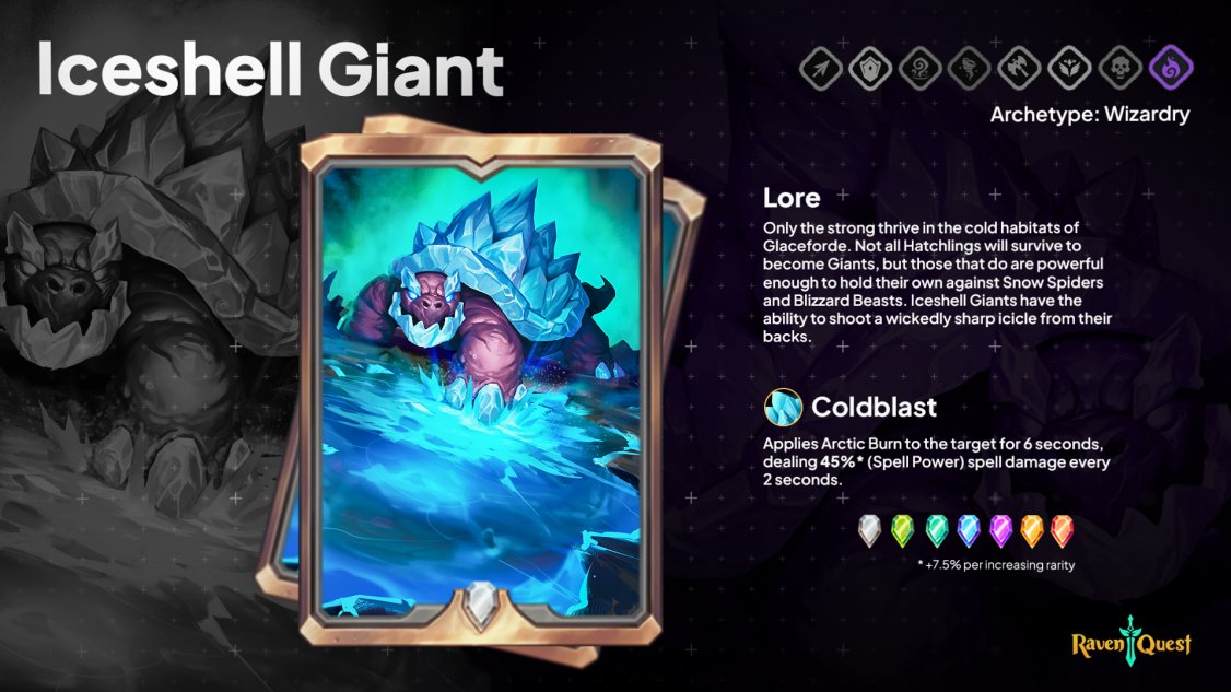 altura's tweet photo. Featuring @RavenQuestGame's Iceshell Giant! ❄️

This Wizardry Archetype titan unleashes Coldblast, freezing enemies with its Arctic Burn. Will you add this Giant to your deck?

The RavenQuest global release is LIVE: https://t.co/UZp7d6IDqx https://t.co/M9kEgLO2e2
