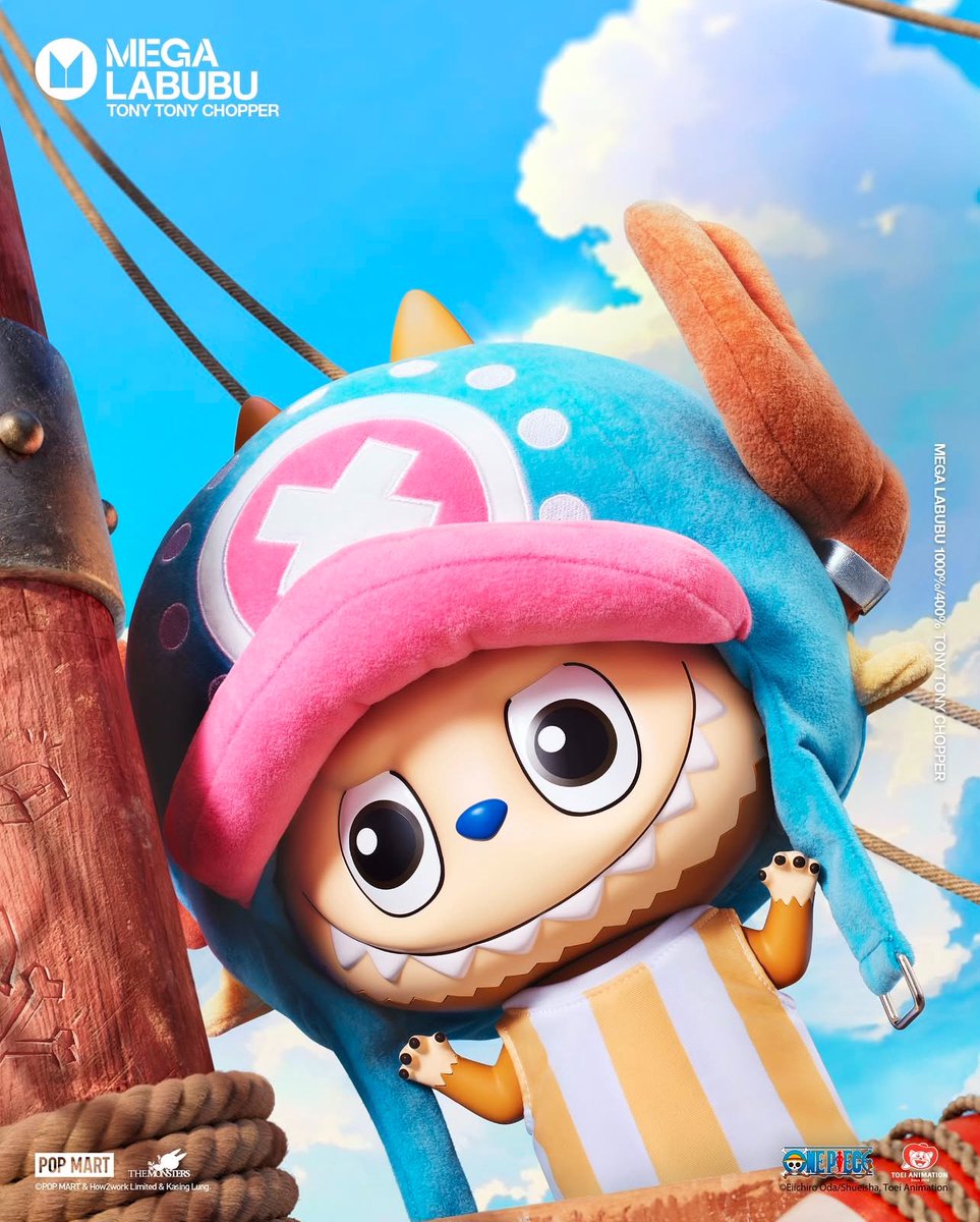 THE MONSTER LABUBU TONY TONY CHOPPER 1点 MEGA LABUBU 1000% TONY TONY CHOPPER releases TODAY! **In-store