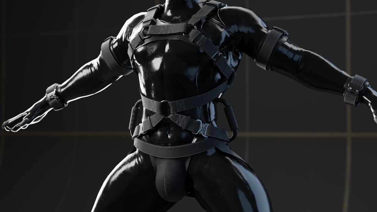 WIP

School project is finally done now i have 3 weeks of free time to focus on personal stuff :D

So here's my regularly scheduled horni things again c: a WIP of a harness asset for the murdoc 2.0 commissioned by <a href="/PoofMoofNSFW/">Rodentable Bitchpaste 🍑💜🐀</a> 

(Yes it'll be publicly available once it's done!)
