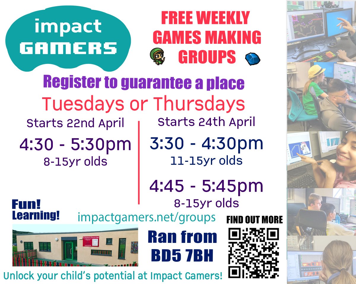 ATTENTION PARENTS IN BD5 (and nearby)! We have new weekly groups starting after the holidays. Register now to guarantee a place for your child. impactgamers.net/groups