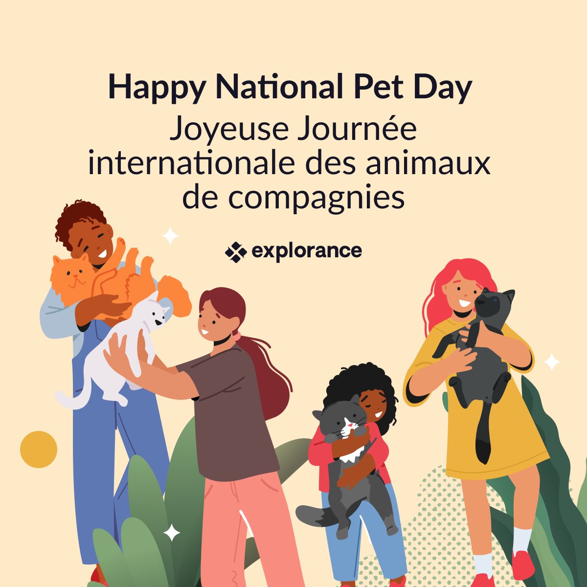 explorance's tweet image. Happy #NationalPetDay from pet friends of Explorers worldwide! Our pets provide unconditional support as we work to transform #FeedbackAnalytics into action—check out the carousel of #Explorance companion animals and share a photo of your own workplace buddy in the comments! 😍