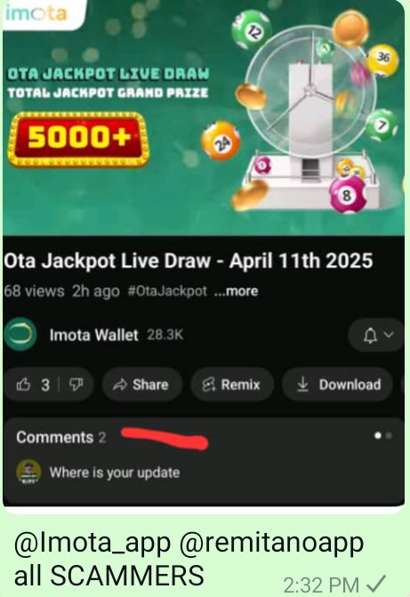 <a href="/Imota_app/">Imota</a> also <a href="/remitano/">Remitano</a>
We are writing this to express our deepest disappointment and frustration regarding the broken promise you made. You had explicitly promised to list the token which we spent two years mining, but unfortunately, you failed to fulfill it.  SCAMMER