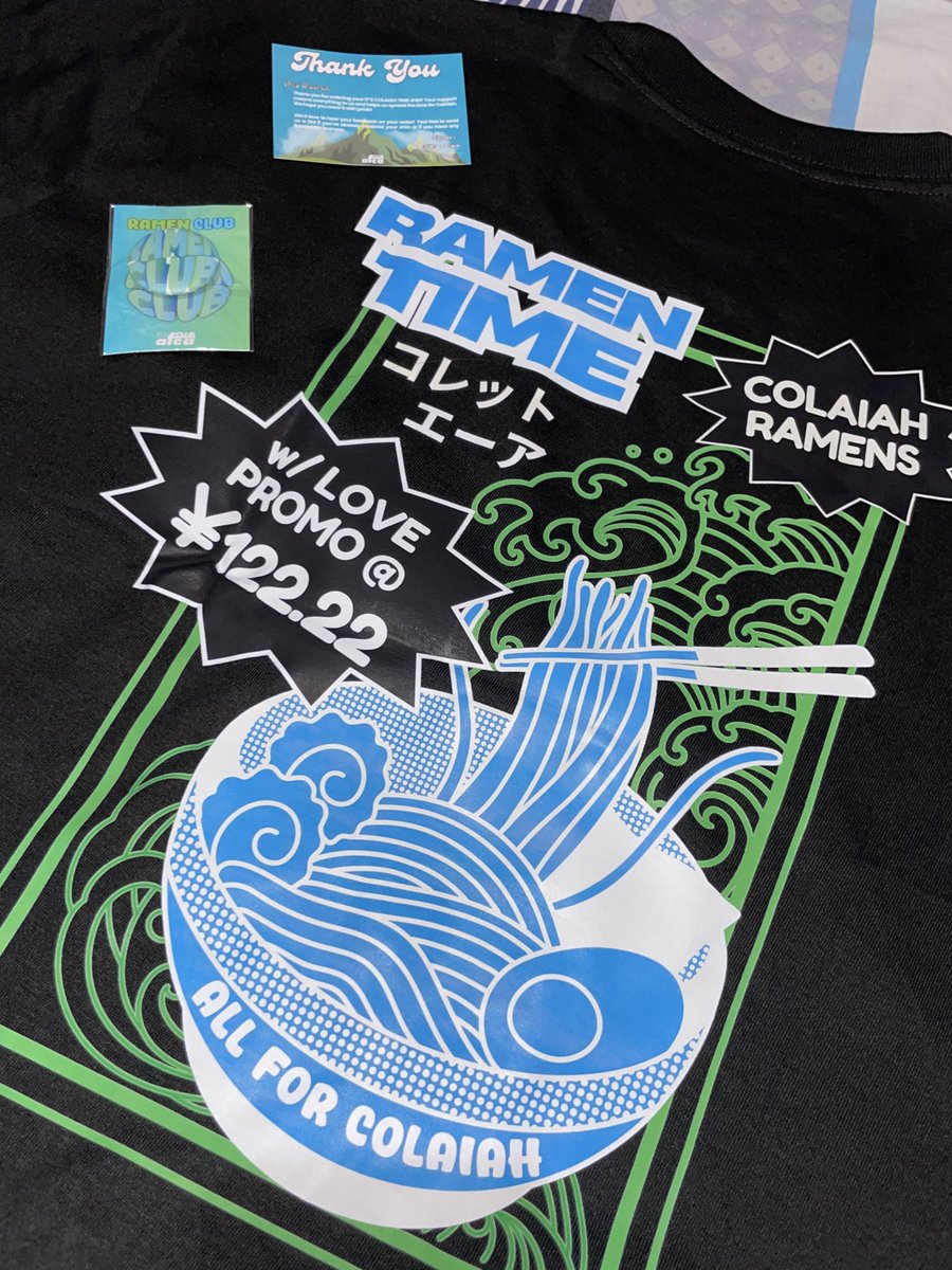 kaiwalo8's tweet photo. Ganda nitong Ramen Time shirt π₯Ή Unexpected surprise today! Thank you, @_allforcolaiah π₯°
#ItsRamenTime
#RamenTimeMerch
#AllforColAiah
#ColAiahFS https://t.co/xZE1YRvzTt