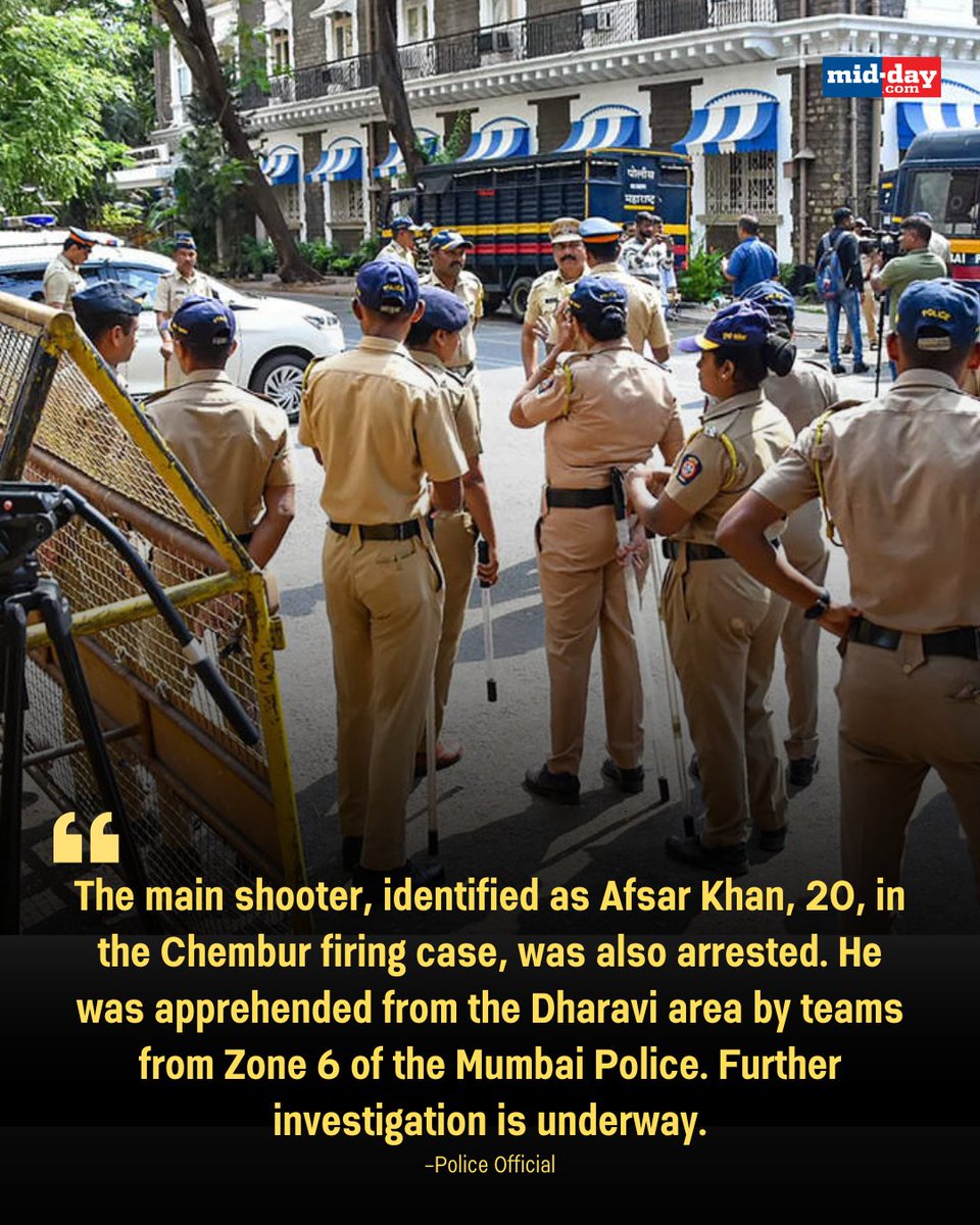 mid_day's tweet image. The prime accused and a shooter linked to the Chembur firing case—an attack targeting a Navi Mumbai builder—were arrested on Friday in separate operations conducted by the Mumbai Crime Branch and Zone 6 police.

Via: @journofaizan 

mid-day.com/mumbai/mumbai-…

#Chembur #Mumbai