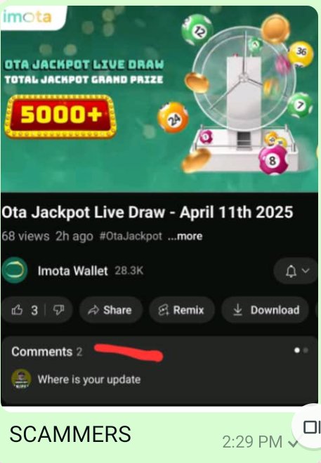 <a href="/Imota_app/">Imota</a> also <a href="/remitano/">Remitano</a>
We are writing this to express our deepest disappointment and frustration regarding the broken promise you made. You had explicitly promised to list the token which we spent two years mining, but unfortunately, you failed to fulfill it.  SCAMMER