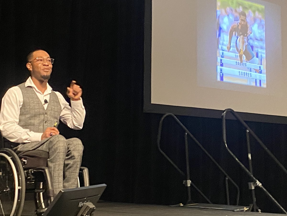 asetOntario's tweet photo. "We have to be our own biggest advocate" @TheAnthonyLue dropping wisdom at #ASET2025 👏 Thank you for opening #ASET2025 with heart, insight, and inspiration. Your words remind us why we do this work—and who we do it for. 💙 #accessbility #assistivetechnology https://t.co/2Qajq6cxwf
