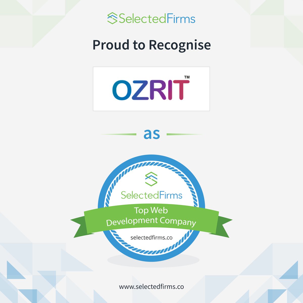 FirmsSelected's tweet image. SelectedFirms is proud to recognize @ozritdotcom  as: bit.ly/42rUDig
🏆 Top Web Development company in the United States of America
🏆 Top Web Development company in India
#webdevelopment #webdevelopmentcompany #webdevelopmentcompanies #webdevelopmentagency