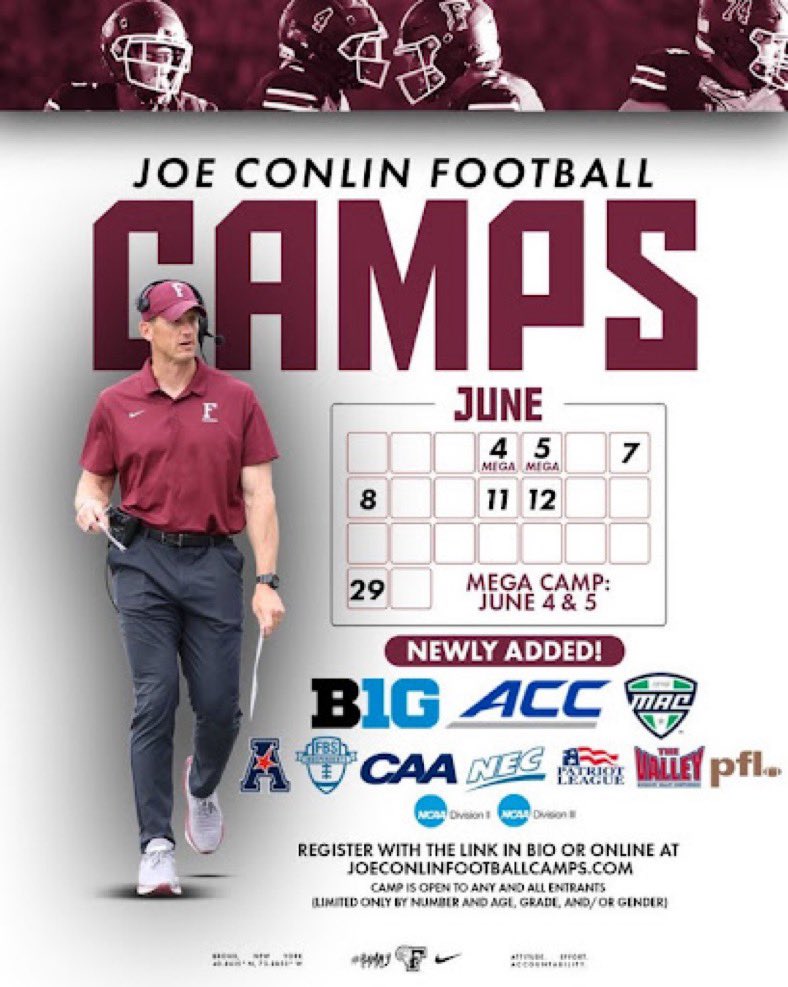 Thankyou <a href="/FORDHAMFOOTBALL/">Fordham Football</a> for the camp invite!!! <a href="/brian_mazzone/">Brian Mazzone</a> <a href="/ScoutingNE/">Coach Silva</a> @BigManAcademy <a href="/SupremeAthlete_/">SupremeAthleteCT</a>