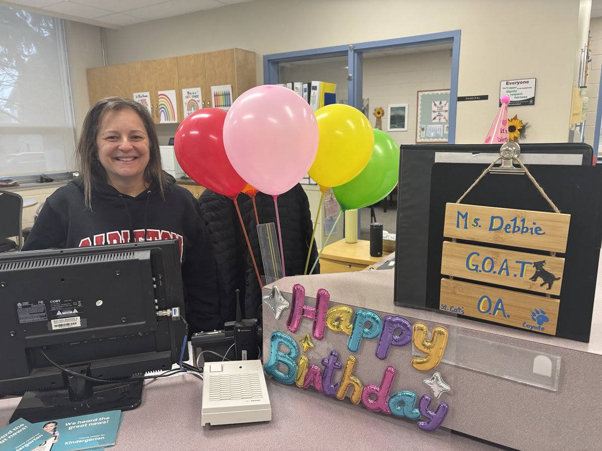 StCatherineOCSB's tweet photo. This is Ms.Debbie, our wonderful OA! She goes above and beyond everyday ! Help us wish her a happy birthday ❤️We are blessed! https://t.co/xpCyevpW7x