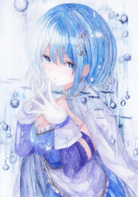 色鉛筆と水彩絵の具で描きました魔法少女まどか☆マギカから、美樹さやかです#魔法少女まどかマギカ 