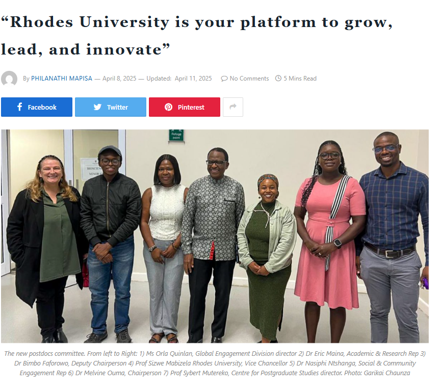 Missed the Postdoctoral Networking Meeting at Rhodes University on March 26? Don't worry! The event was a treasure trove of insights. Read the full article here:grocotts.ru.ac.za/2025/04/08/rho…