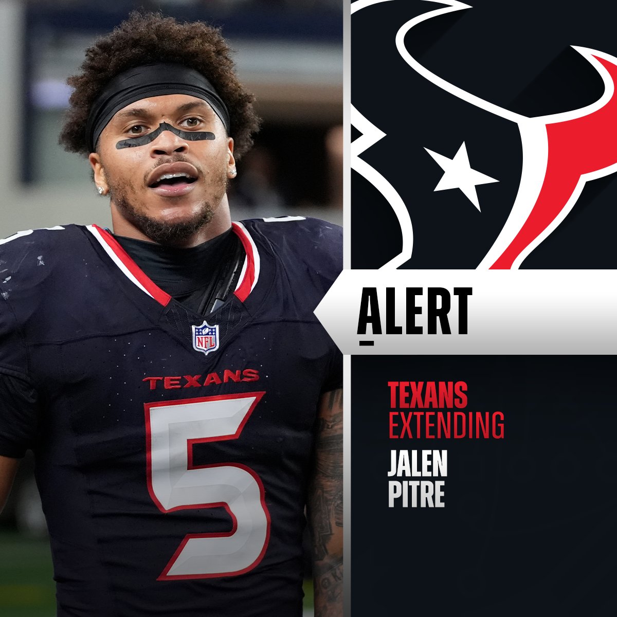 NFL (@nfl) on Twitter photo Texans agree to terms on a 3-year, $39M contract extension with safety Jalen Pitre. (via <a href="/RapSheet/">Ian Rapoport</a>) Texans agree to terms on a 3-year, $39M contract extension with safety Jalen Pitre. (via <a href="/RapSheet/">Ian Rapoport</a>)